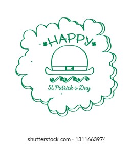 Outline of a st patrick day label  Vector illustration design
