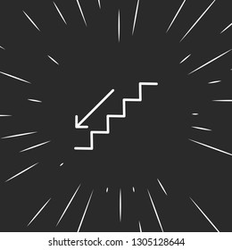 Outline stairs down icon illustration isolated vector sign symbol