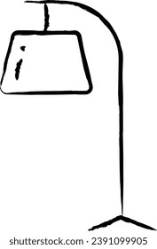 Outline Stand Lamp hand drawn vector illustration