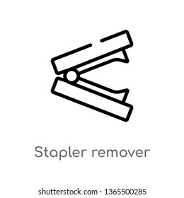 outline stapler remover vector icon. isolated black simple line element illustration from miscellaneous concept. editable vector stroke stapler remover icon on white background