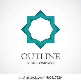 Outline of star abstract vector and logo design or template border business icon of company identity symbol concept