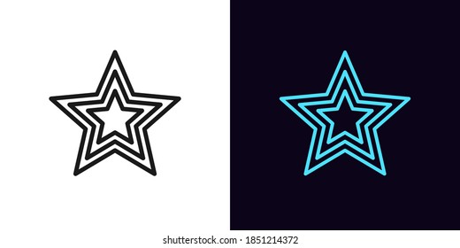 Icono de estrella de esquema. Signo superestrella lineal con trazo editable, premio. Celebridad del glamur, forma estrellada, fiesta de moda, popularidad brillante. Icono del vector, signo, símbolo para la interfaz de usuario y animación