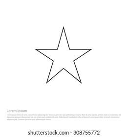 Outline Star Icon, Vector Illustration, Flat Pictogram Icon