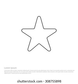Outline Star Icon, Vector Illustration, Flat pictogram icon