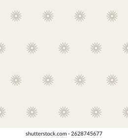 Outline Star Isolated on Beige Seamless Pattern background. Elegant Vintage Aesthetic Boho Textile Print. Wrapping Paper Design. baby Nursery Wallpaper. Vintage Clothing Textile Fabric Design. 
