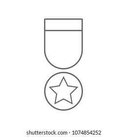 Outline star medal. Vector icon.