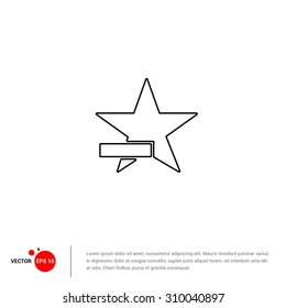Outline Star Minus icon, vector illustration. Flat design style