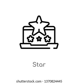 outline star vector icon. isolated black simple line element illustration from blogger and influencer concept. editable vector stroke star icon on white background