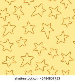 Outline Star Vector Seamless Pattern illustration for Print, Wallpaper, Decoration.