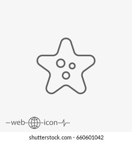 Outline Starfish Vector Icon