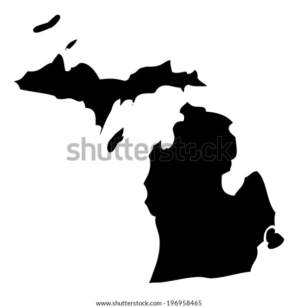 Outline State Michigan Stock Vector (Royalty Free) 196958465