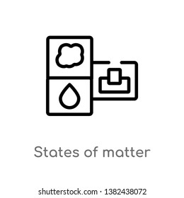 outline states of matter vector icon. isolated black simple line element illustration from cleaning concept. editable vector stroke states of matter icon on white background
