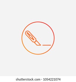 Outline stationery knife icon.gradient illustration isolated vector sign symbol