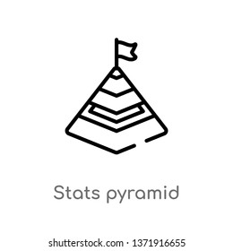 outline stats pyramid vector icon. isolated black simple line element illustration from business concept. editable vector stroke stats pyramid icon on white background