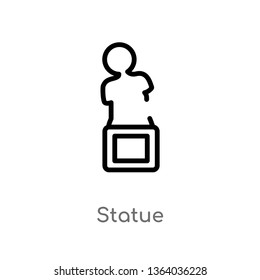 outline statue vector icon. isolated black simple line element illustration from museum concept. editable vector stroke statue icon on white background