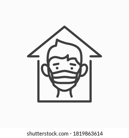 Outline stay home icon.Stay home vector illustration. Symbol for web and mobile