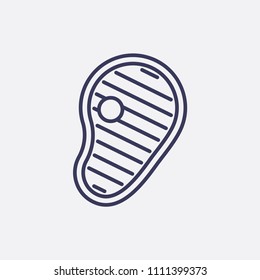 Outline steak icon illustration,vector meat sign symbol