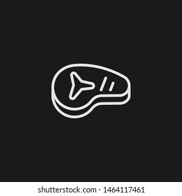 Outline steak vector icon. Steak illustration for web, mobile apps, design. Steak vector symbol.