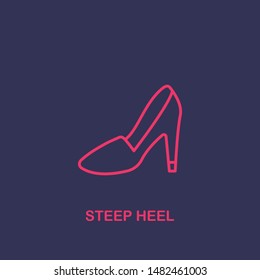 Outline steep heel icon.steep heel vector illustration. Symbol for web and mobile