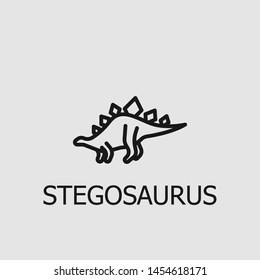 Outline stegosaurus vector icon. Stegosaurus illustration for web, mobile apps, design. Stegosaurus vector symbol.