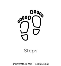 outline steps vector icon. isolated black simple line element illustration from general concept. editable vector stroke steps icon on white background