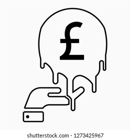 Outline Sterling Inflation Pixel Perfect Vector Icon