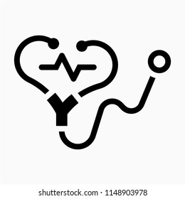 Outline stethoscope pixel perfect vector icon