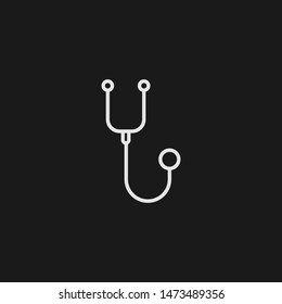 Outline stethoscope vector icon. Stethoscope illustration for web, mobile apps, design. Stethoscope vector symbol.