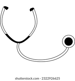 outline stethoscopes for medical decoration elements 