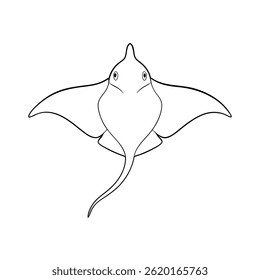 Contorno de um vetor de arte de linha de arraia