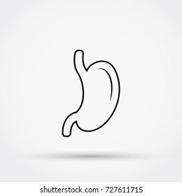 Outline stomach vector icon.