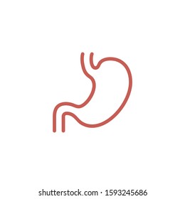 Outline Stomach Vector Icon on White Background 001