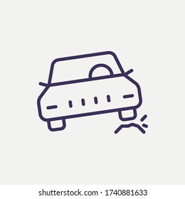 Outline stone on the road icon.stone on the road vector illustration. Symbol for web and mobile