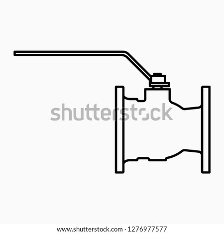 Outline stop valve vector icon