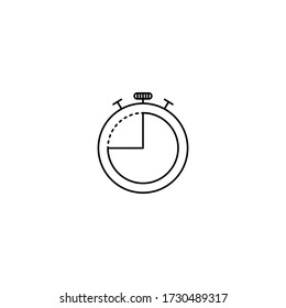 Icono de cronómetro de contorno.ilustración del vector stopwatch. Símbolo de web y móvil