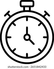Um esboço de um cronômetro esportivo, um símbolo de tempo, prazos e urgência, usado para medir intervalos de tempo 100