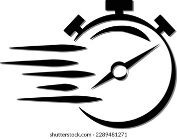 Outline stopwatch vector icon. timer symbol. fast seconds. fast countdown