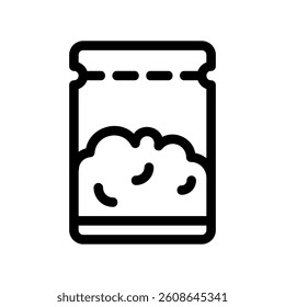 Outline storage jar filled with dried herbal matter preservation container clearly