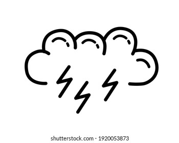 Outline Storm Cloud Isolated On White Stock Vector (Royalty Free ...