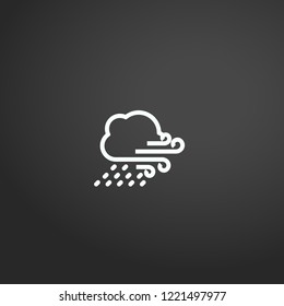 Outline Storm Icon isolated on grey background. Modern simple flat symbol for web site design, logo, app, UI. Editable stroke. Vector illustration. Eps10