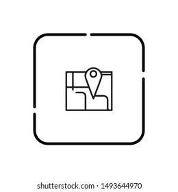 Outline street vector icon. Isolated black simple line element illustration from maps and flags concept. Editable vector stroke street icon on white background