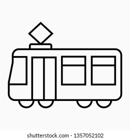 Outline streetcar vector icon