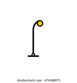 Outline streetlight icon. Isolated parks design element vector illustration on white background in lineart new moderm style.