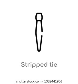 outline stripped tie vector icon. isolated black simple line element illustration from fashion concept. editable vector stroke stripped tie icon on white background