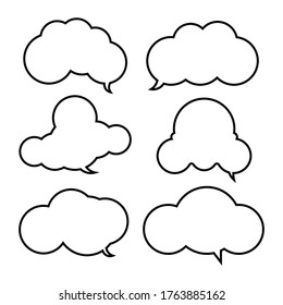 outline stroke Speech bubble set on a white background used for vector conversation