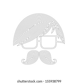 outline strokes art whiskers