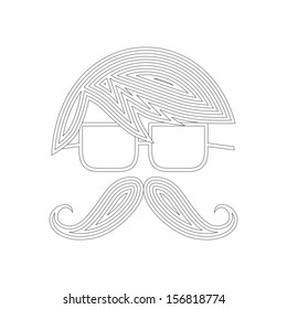 outline strokes art whiskers