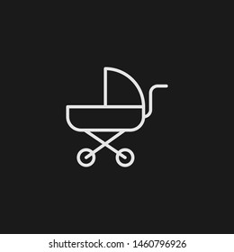 Outline stroller vector icon. Stroller illustration for web, mobile apps, design. Stroller vector symbol.