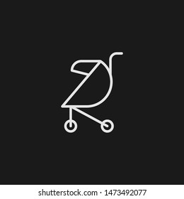 Outline stroller vector icon. Stroller illustration for web, mobile apps, design. Stroller vector symbol.