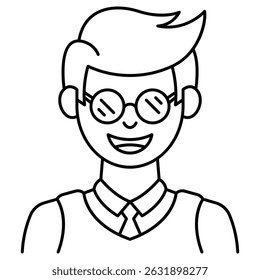 Outline Student Icon, Education and Learning Concept